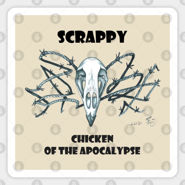 Scrappy, Chicken of the Apocalypse Magnet by ardenellennixon